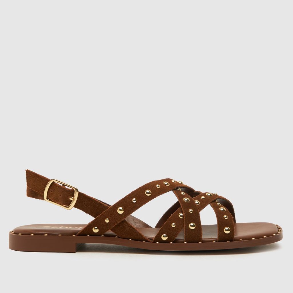 thelma studded suede sandals in tan