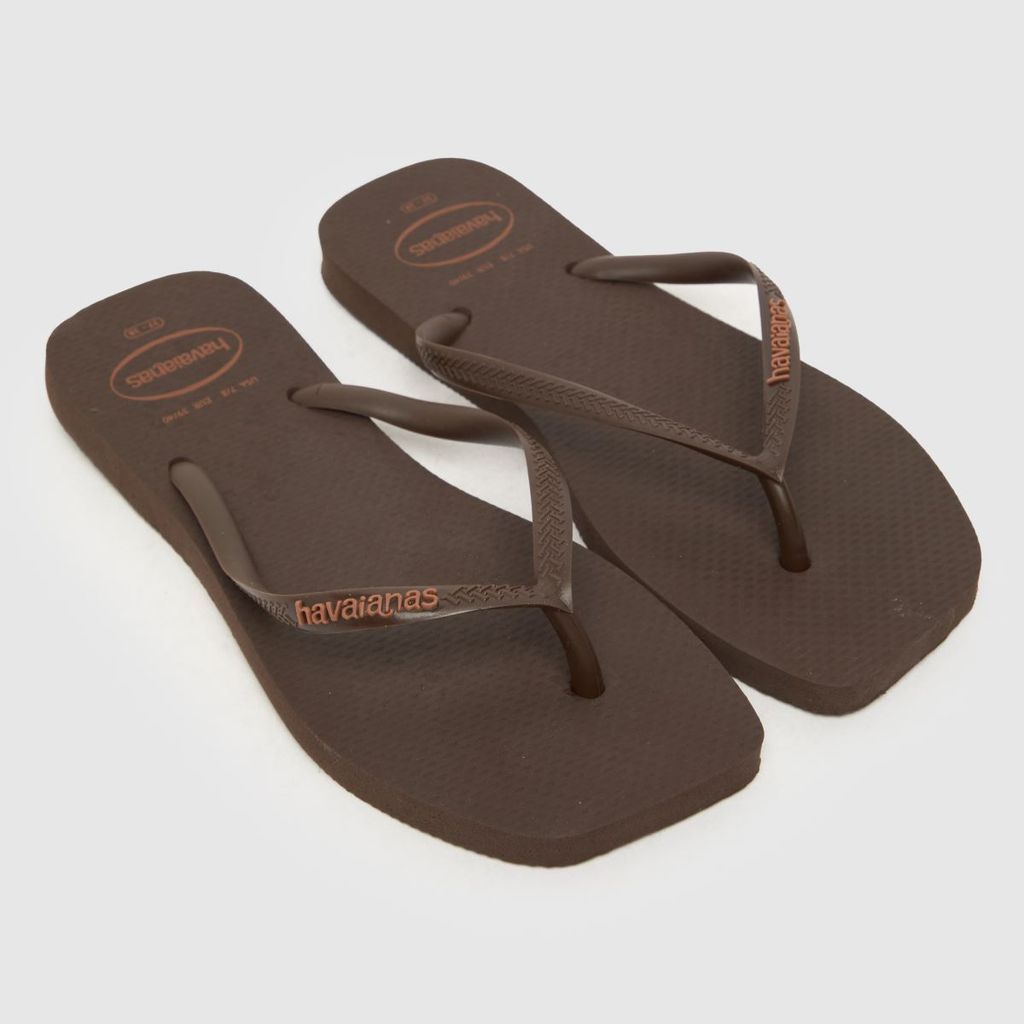 slim square sandals in tan