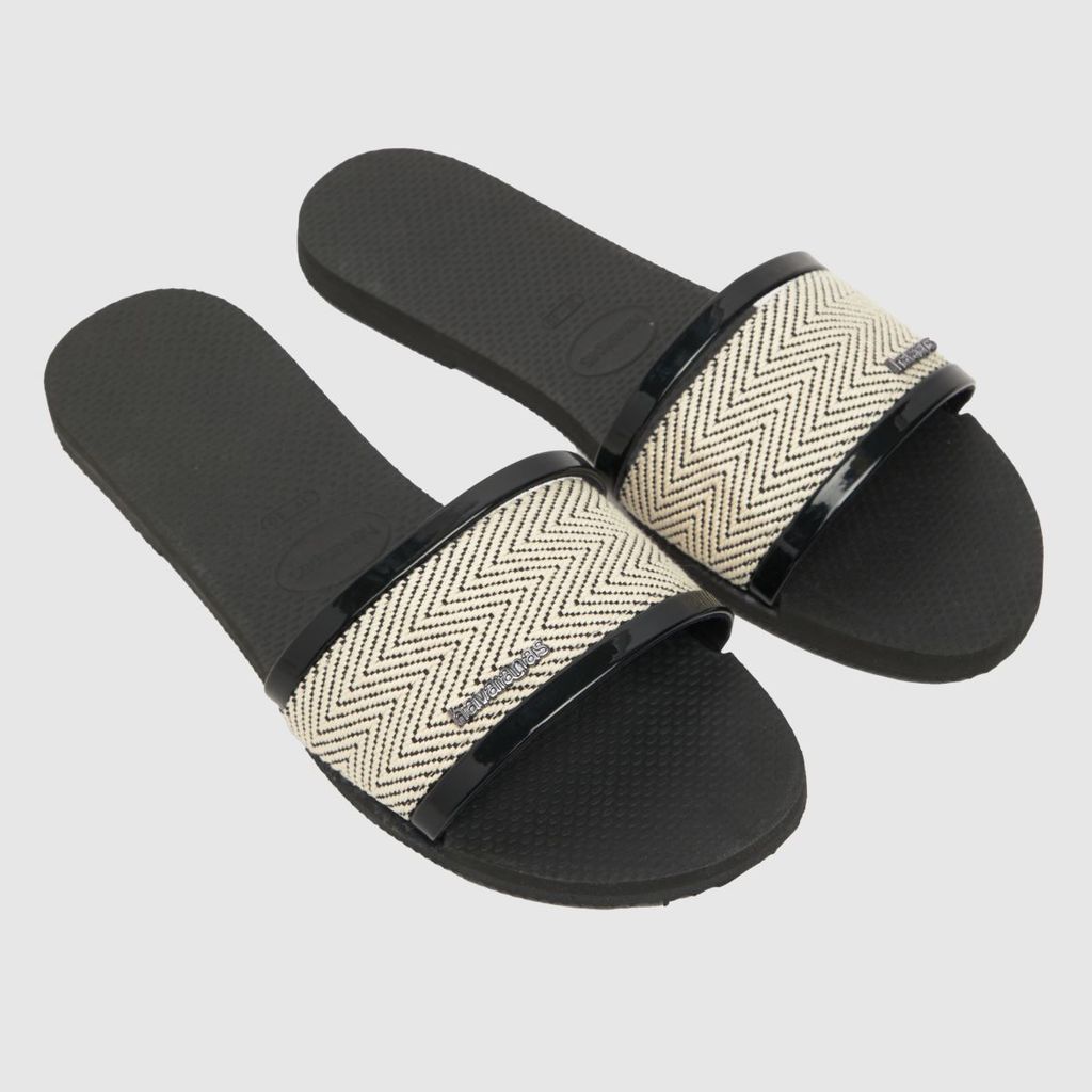 trancoso slide sandals in black