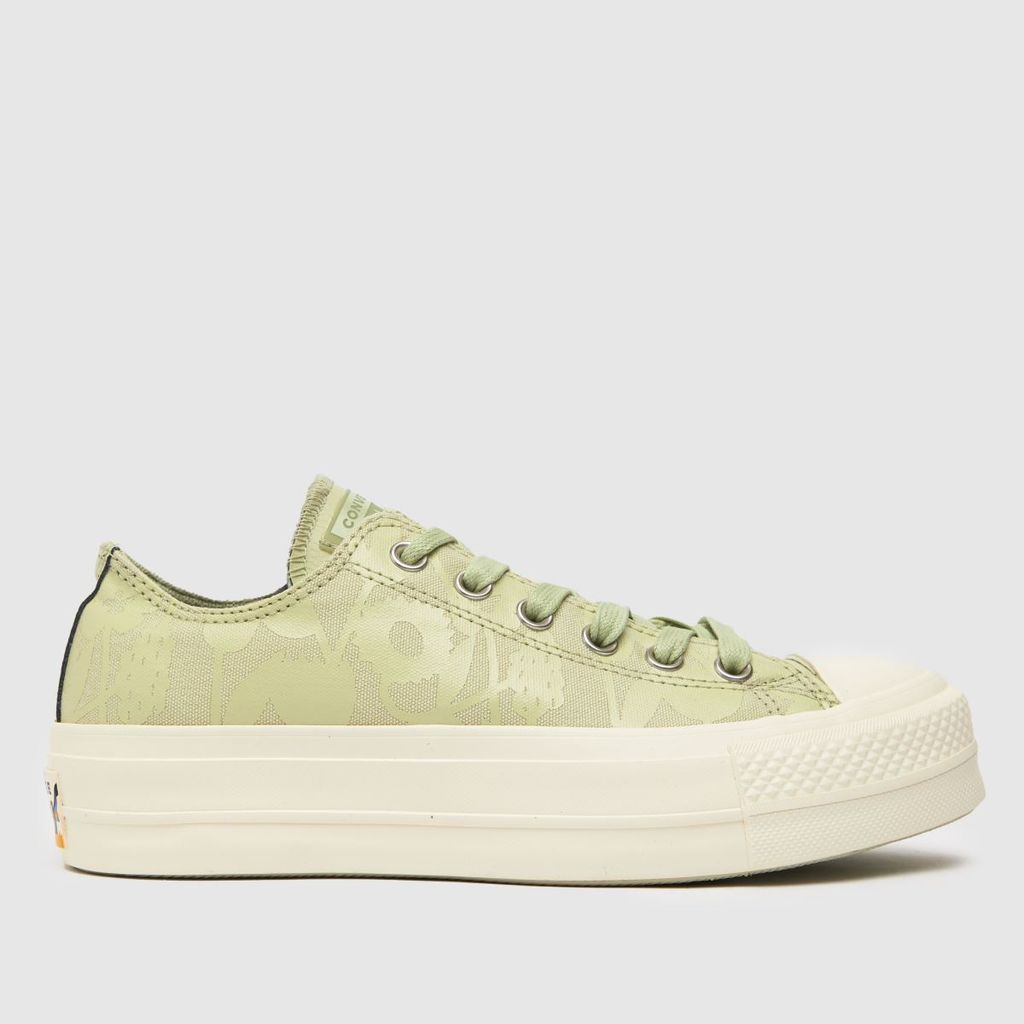 all star lift ox trainers in light green
