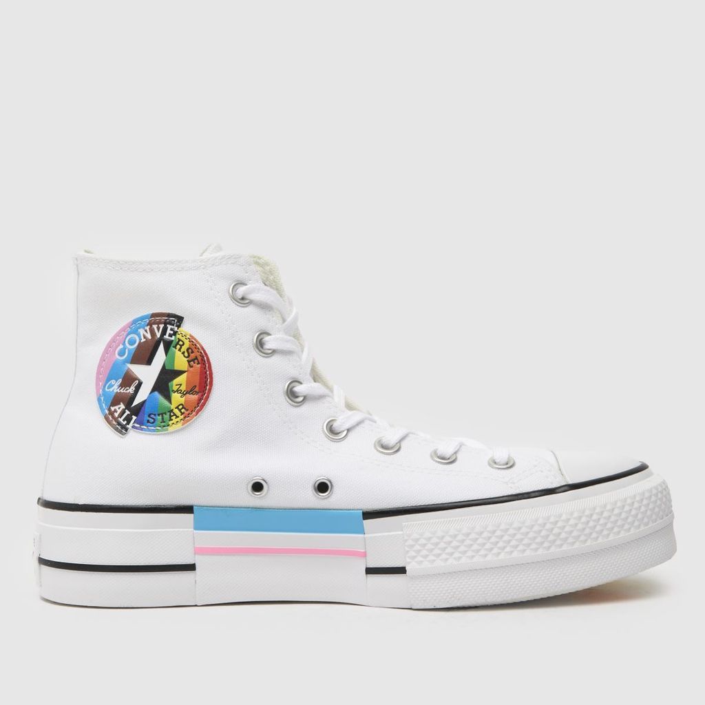 all star lift hi pride trainers in white