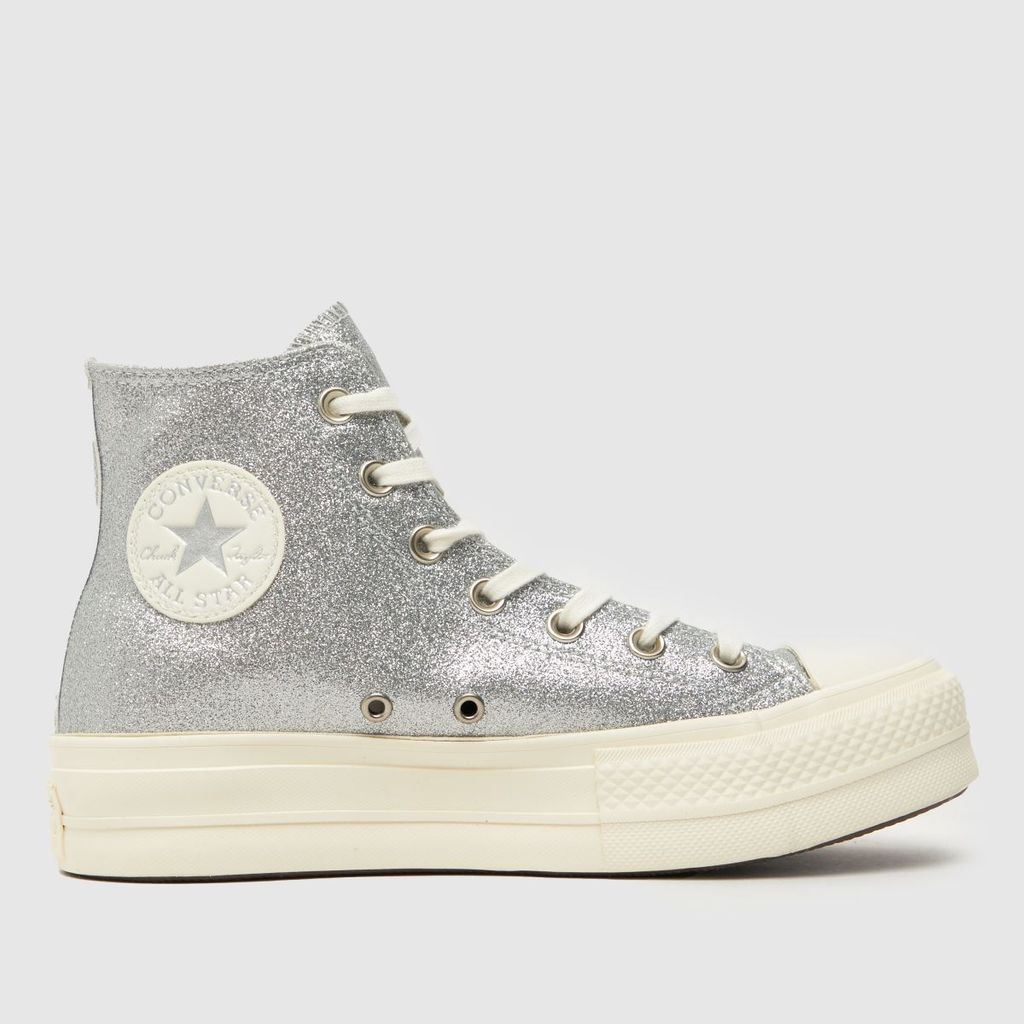 all star lift hi sparkle trainers in silver