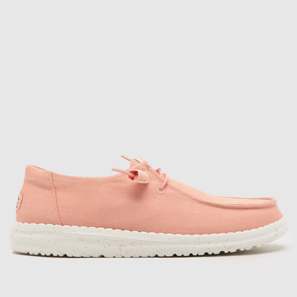HEYDUDE wendy canvas trainers in peach