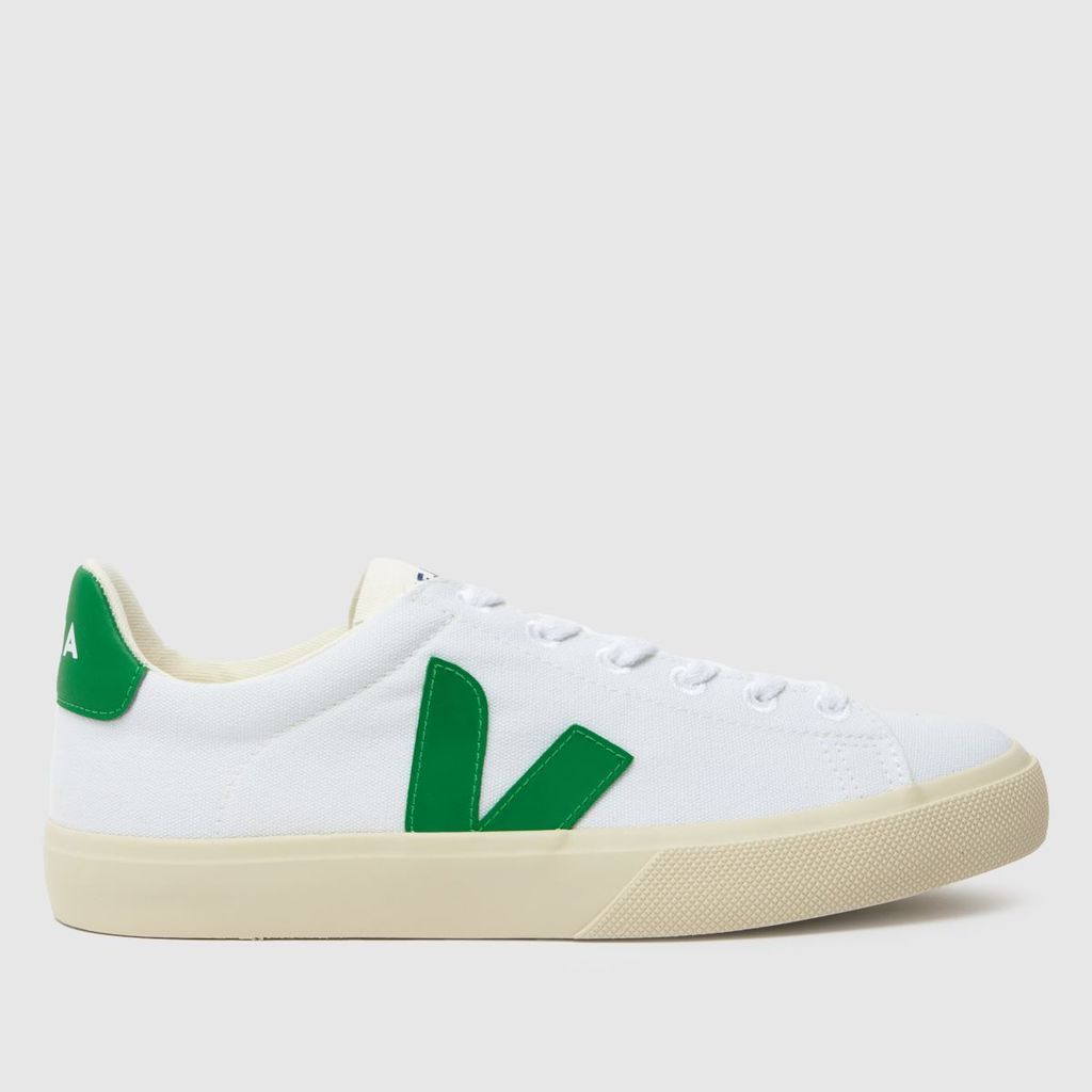 campo trainers in white & green