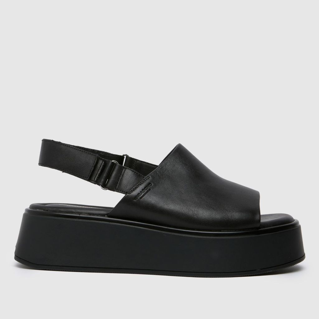 courtney flatform mule sandals in black