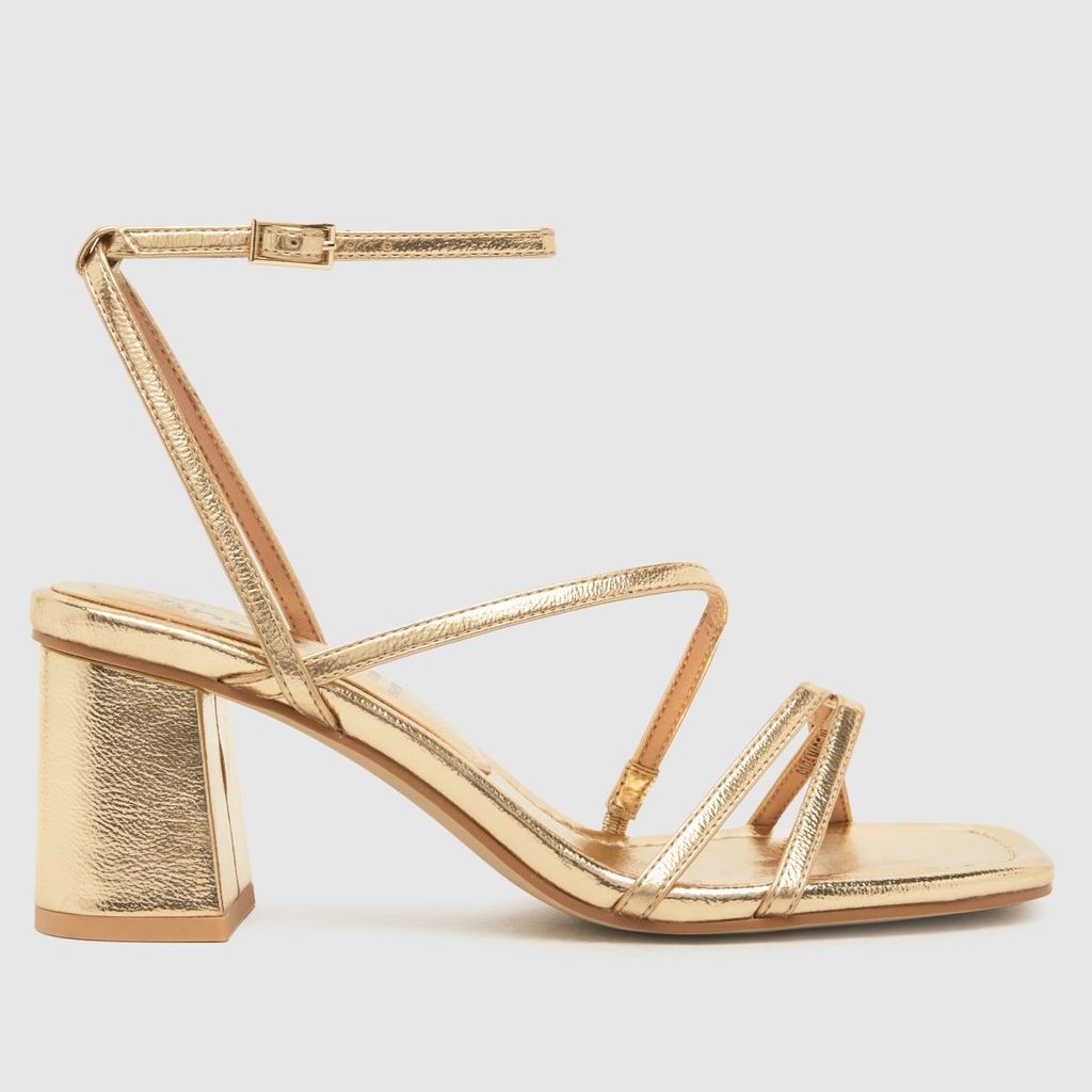sully strappy block high heels in gold