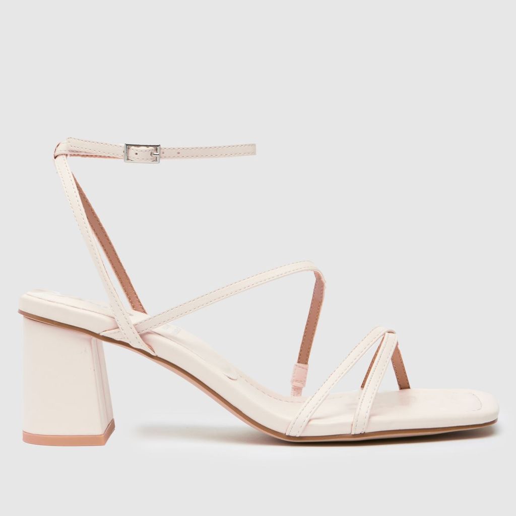 sully strappy block high heels in off-white