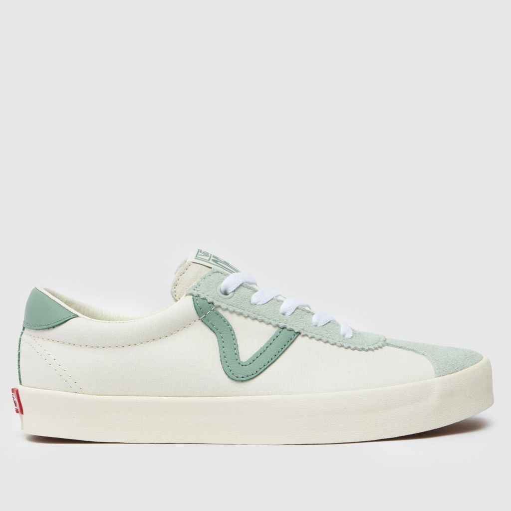 sport low trainers in white & green