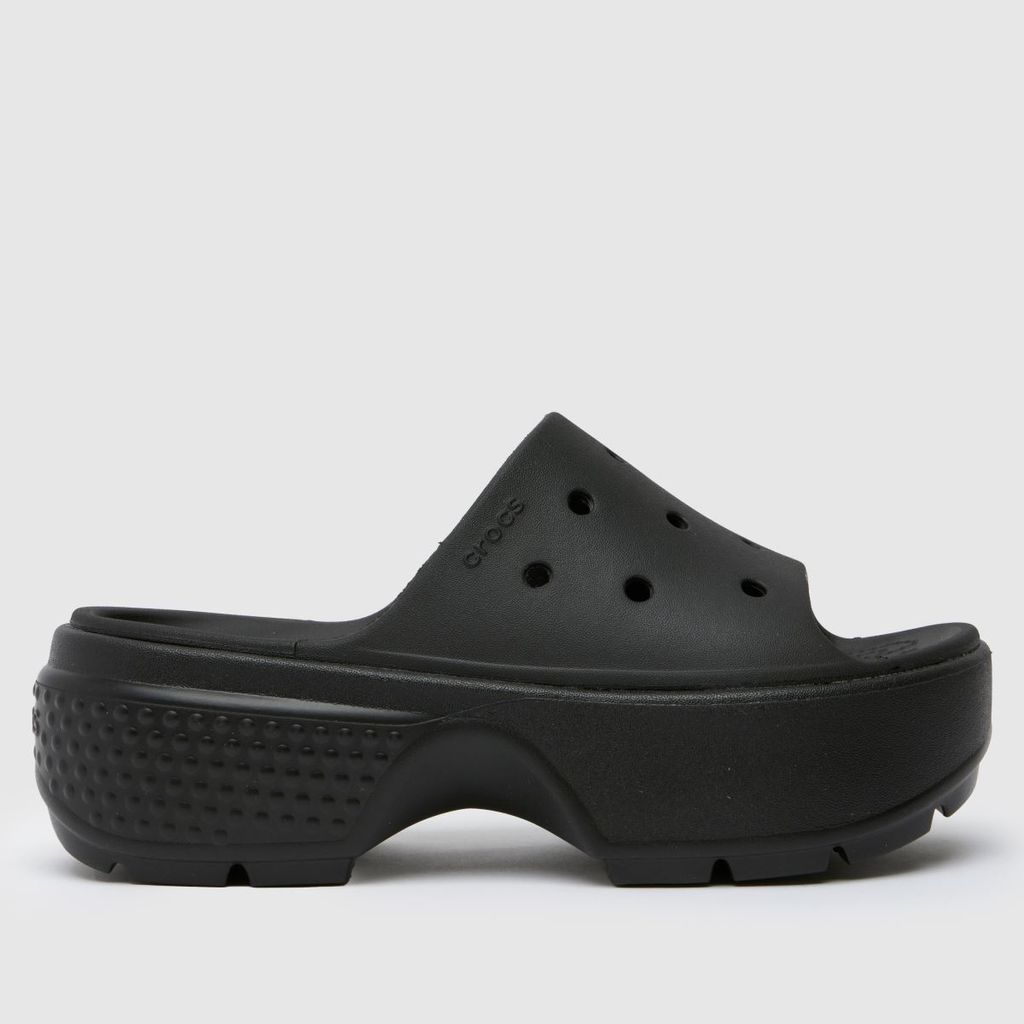 stomp slide sandals in black