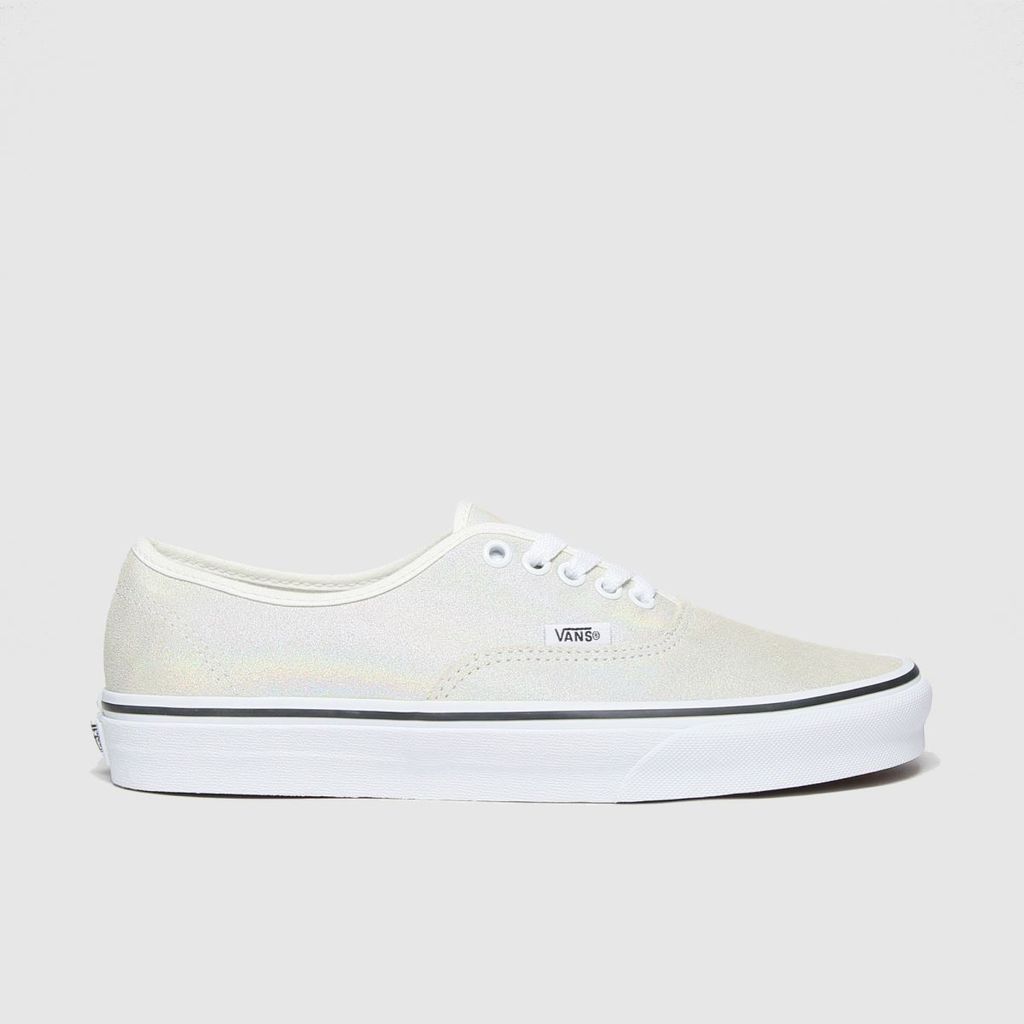 authentic trainers in white & silver