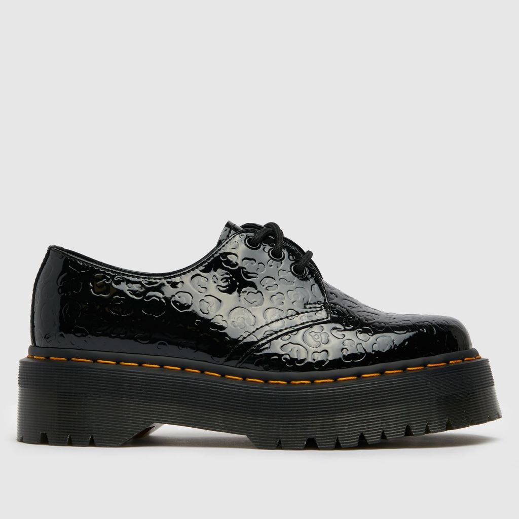 1461 quad leopard flat shoes in black