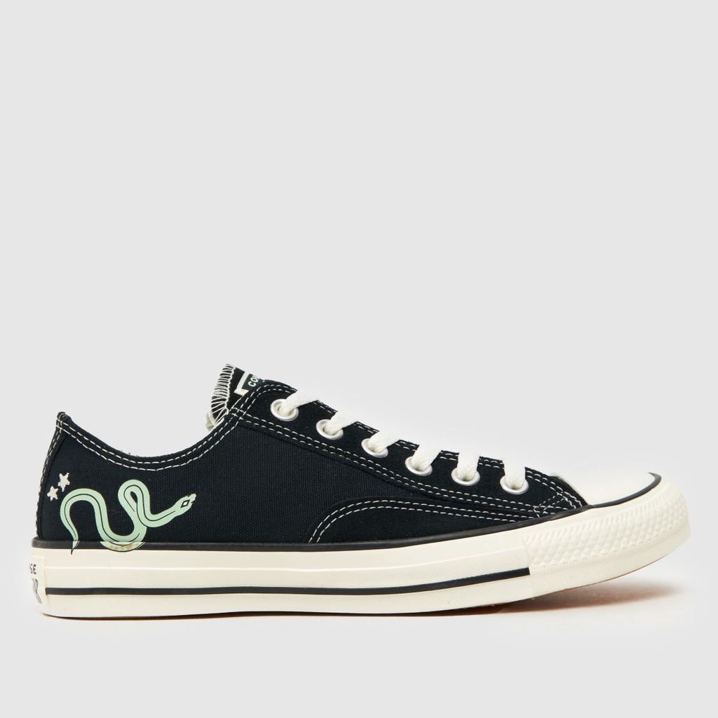 all star ox trainers in black & green