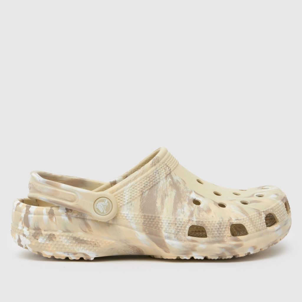 classic marbled clog sandals in stone