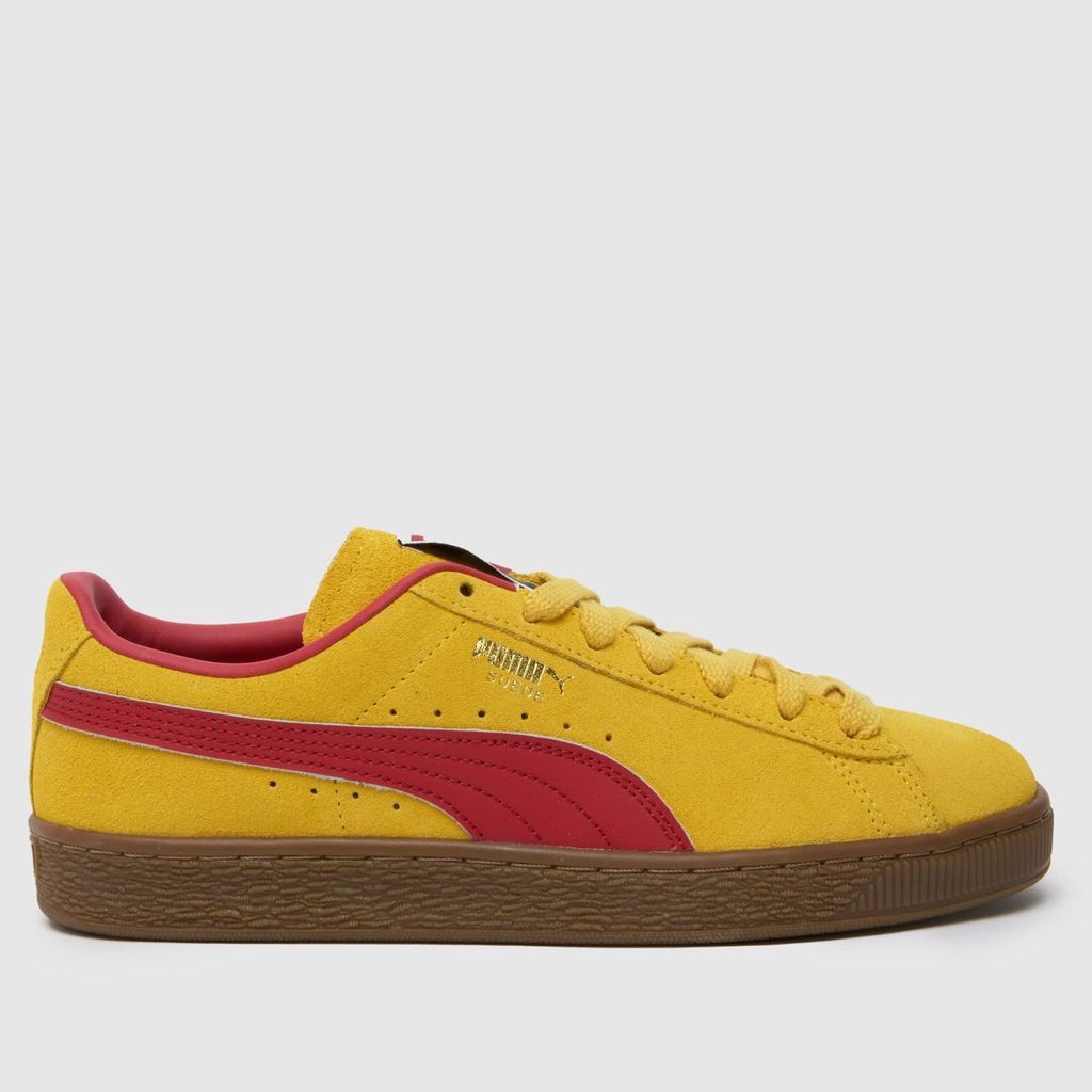 suede terrace trainers in yellow