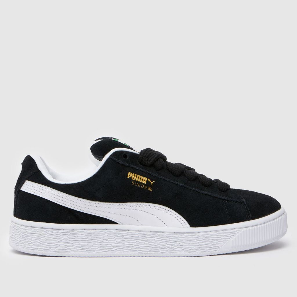 suede xl trainers in black & white