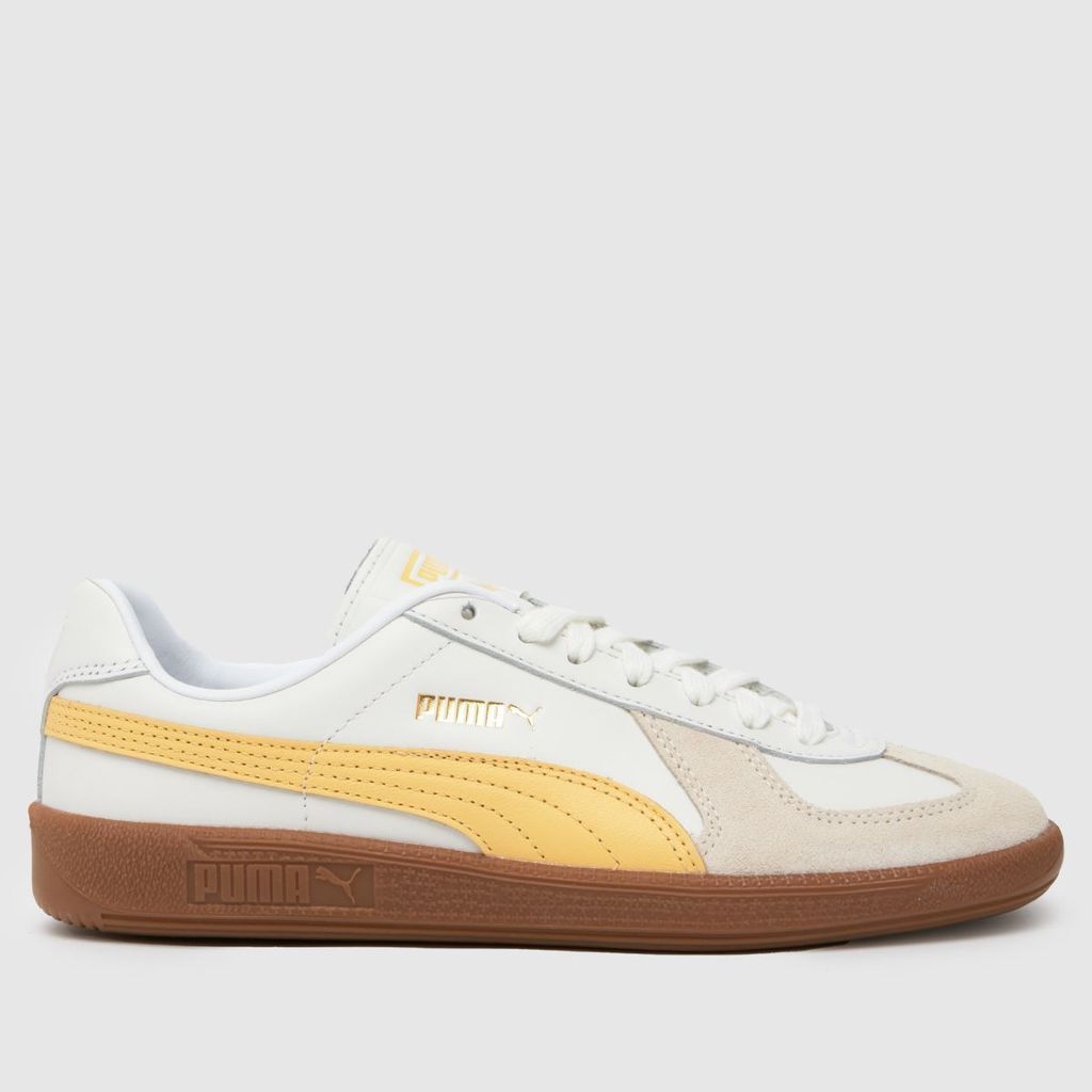 terrace classic trainers in white & yellow