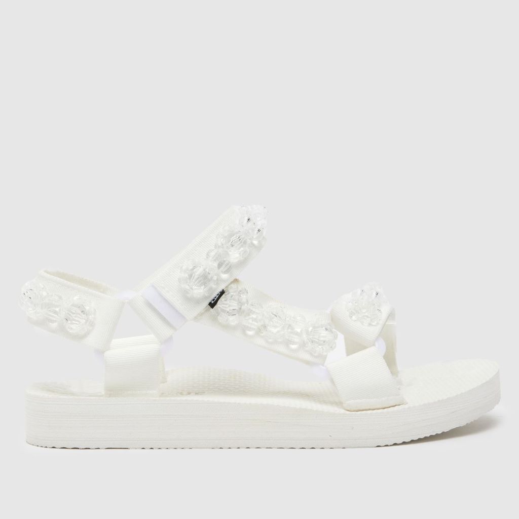 trekky crystal pearl sandals in white