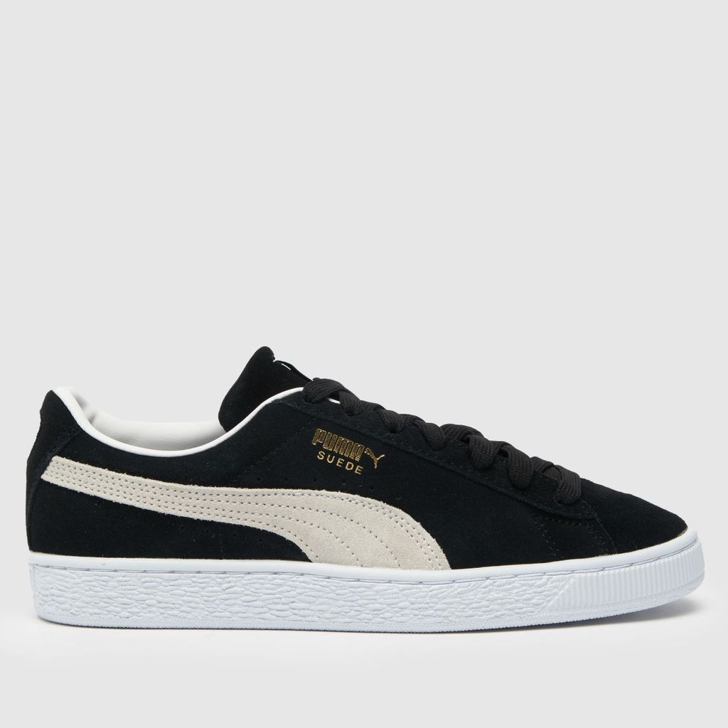 suede classic xxi trainers in black & white