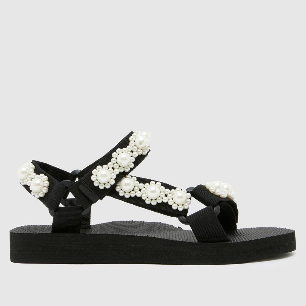 trekky pearl sandals in black & white