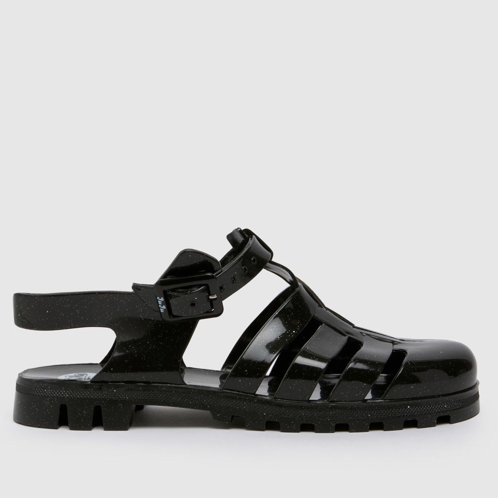 maxi flat sandals in black multi