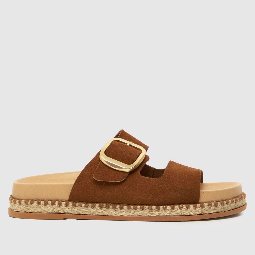 tish suede buckle sandals in tan