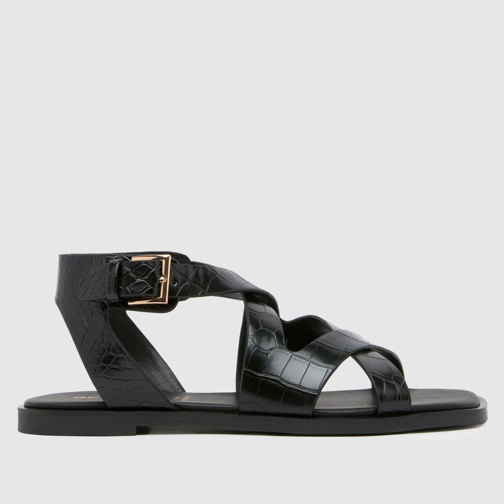 tide croc flat sandals in black
