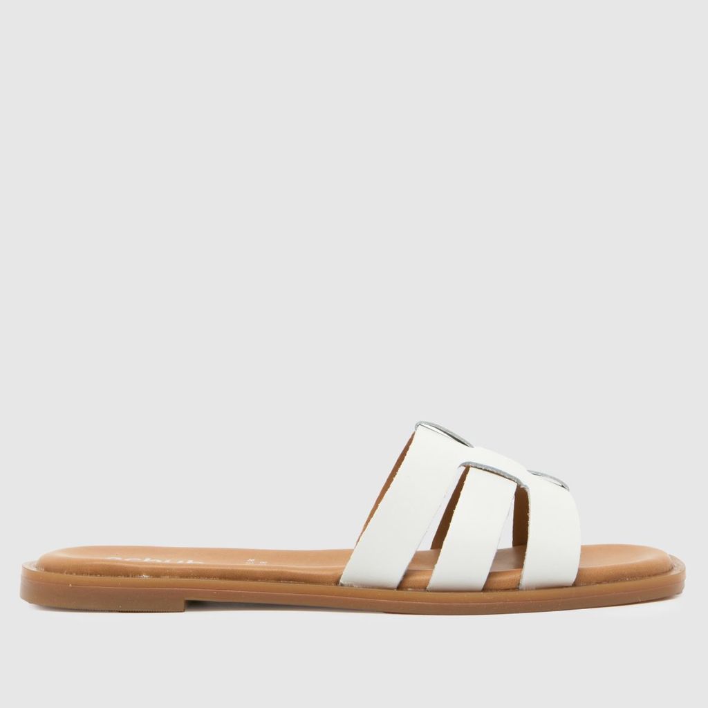 tierney leather slider sandals in white