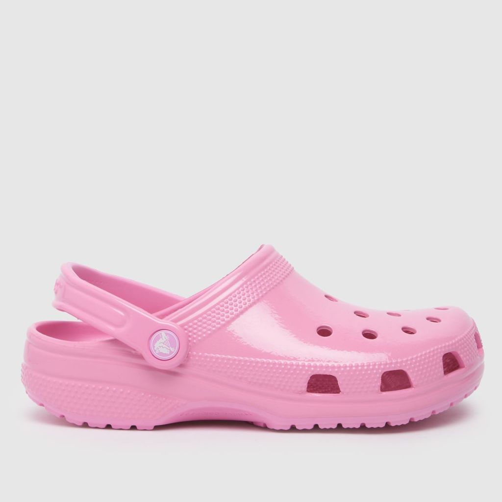 classic high shine clog sandals in pink