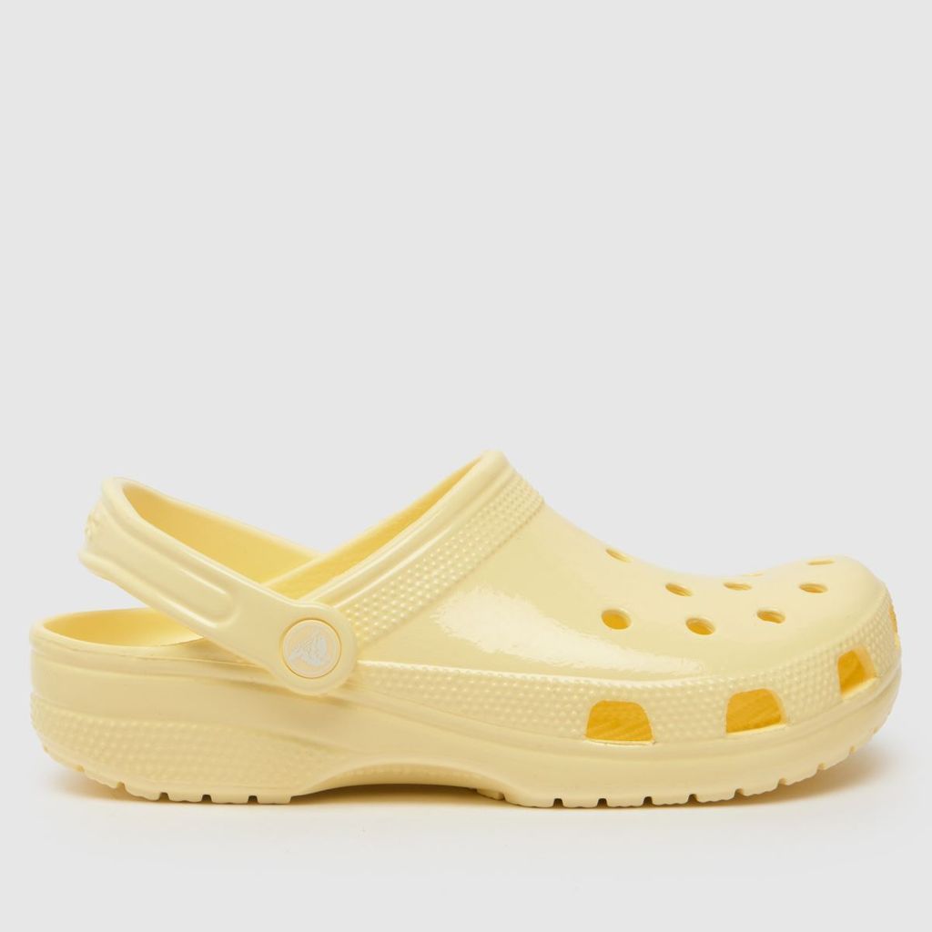 classic high shine clog sandals in yellow