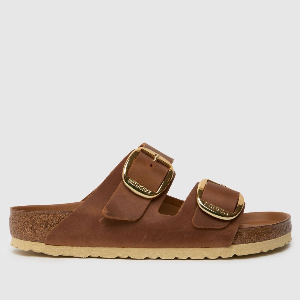 arizona big buckle sandals in cognac