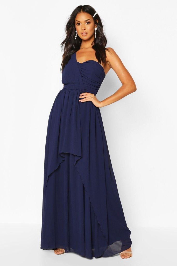 Womens Bridesmaid Occasion One Shoulder Detail Maxi Dress - Navy - 8, Navy