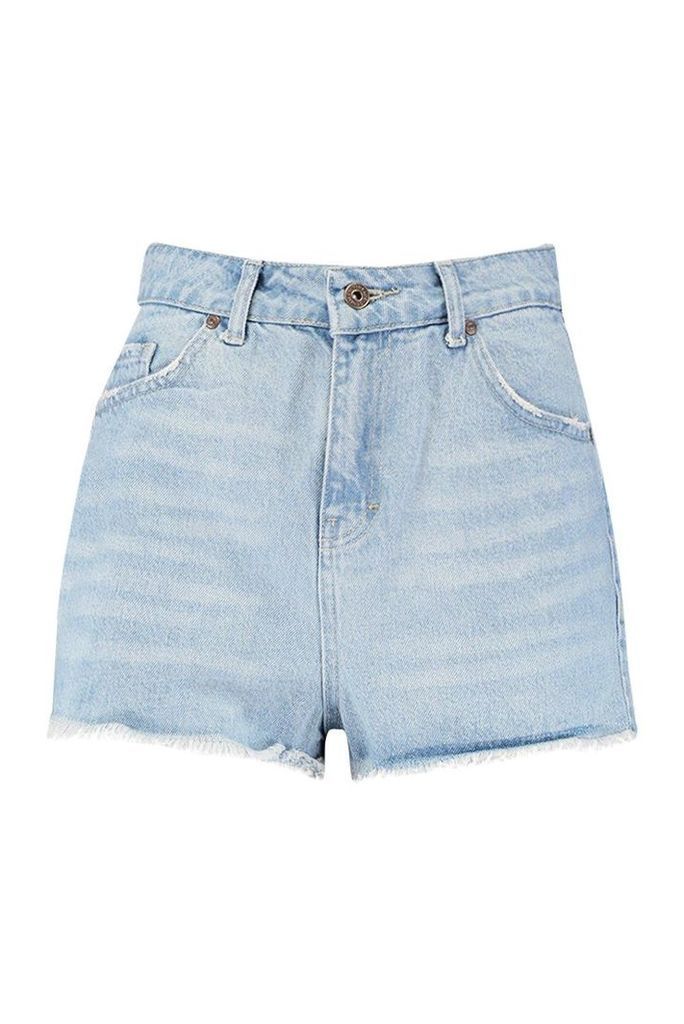 Womens Mid Rise Denim Short - Blue - 8, Blue