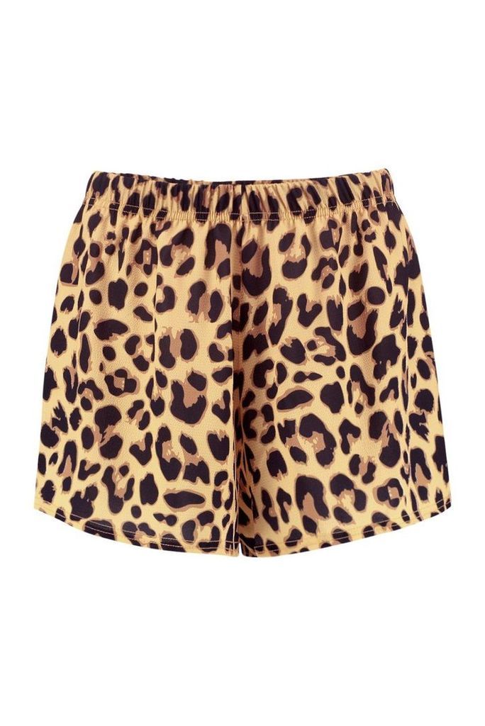 Womens Payton Leopard Print Woven Shorts - Multi - 16, Multi