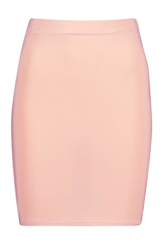Womens Slinky Ruched Bum Detail Mini Skirt - pink - 14, Pink