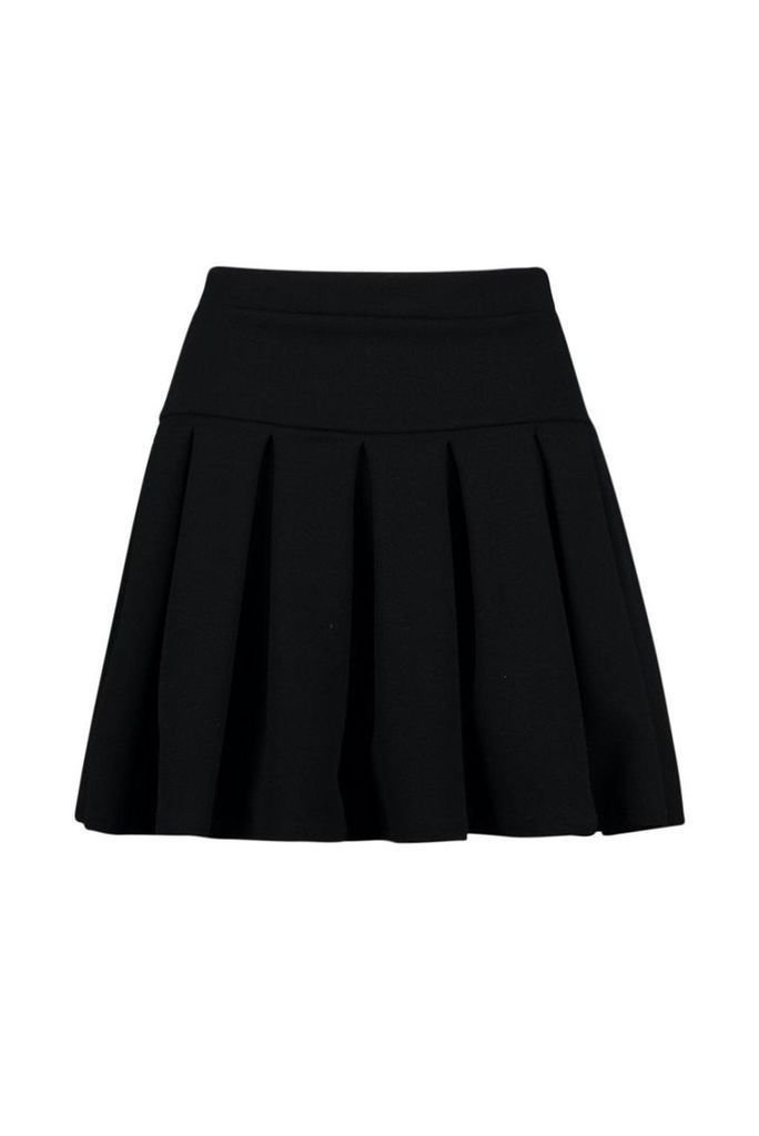 Womens Pleated Tennis Skirt - Black - 12, Black