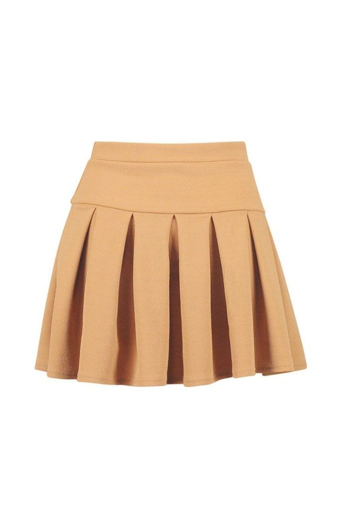 Womens Pleated Tennis Skirt - Beige - 16, Beige