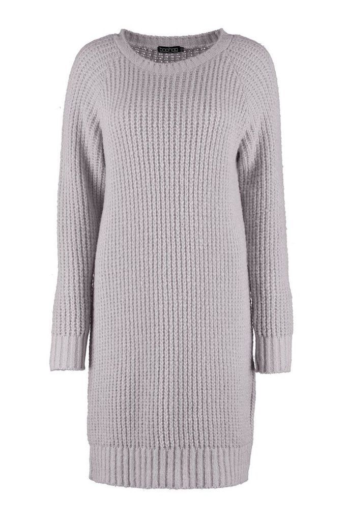 Womens Tall Soft Knit Jumper Dress - Grey - S, Grey