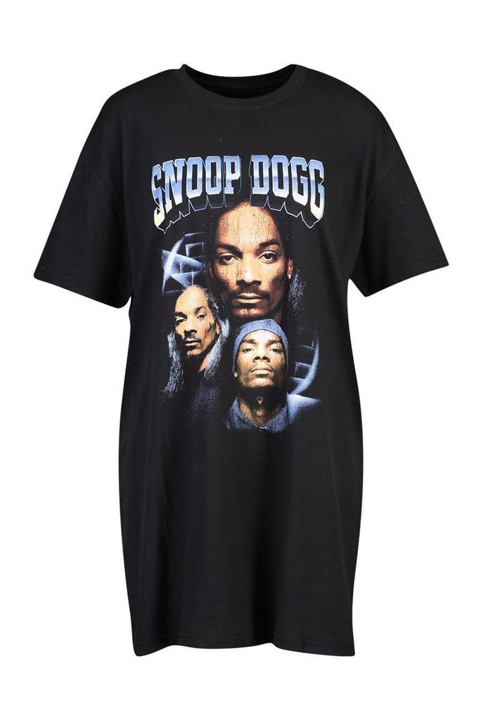 Womens Snoop Dog License T-Shirt Dress - black - 16, Black