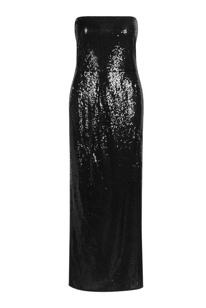 Womens Gemma Collins Bandeau Sequin Maxi Dress - black - 10, Black