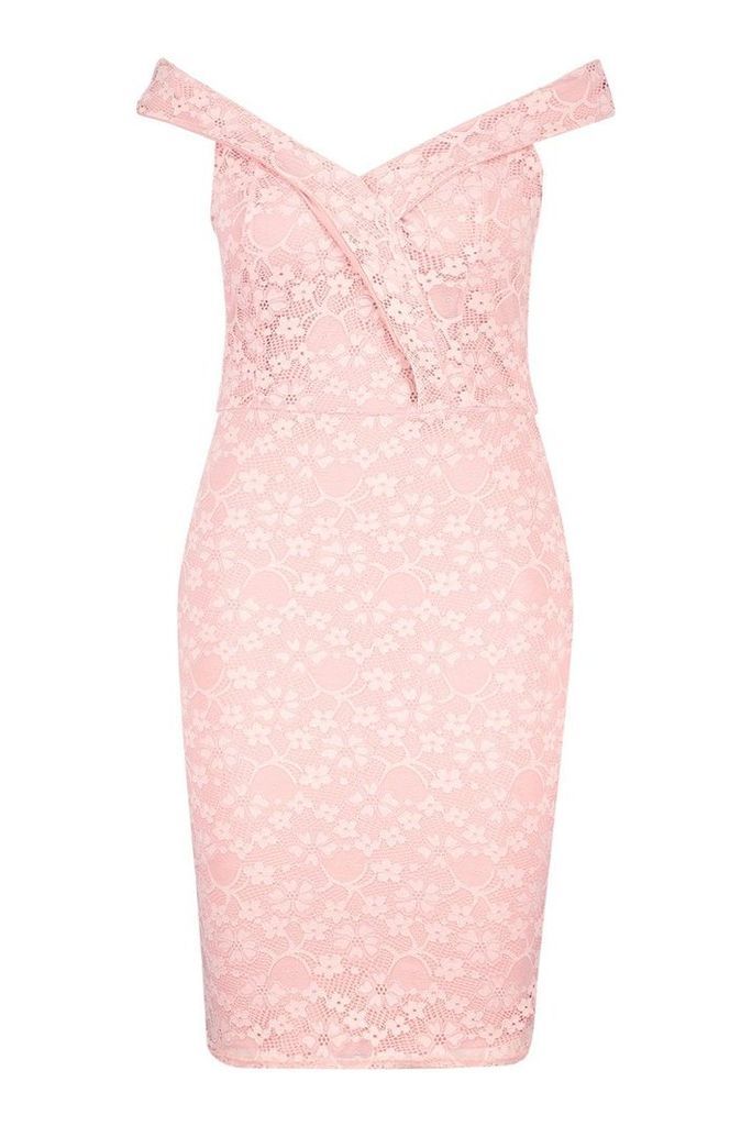 Womens Plus Lace Sweetheart Mini Dress - pastel pink - 26, Pastel Pink