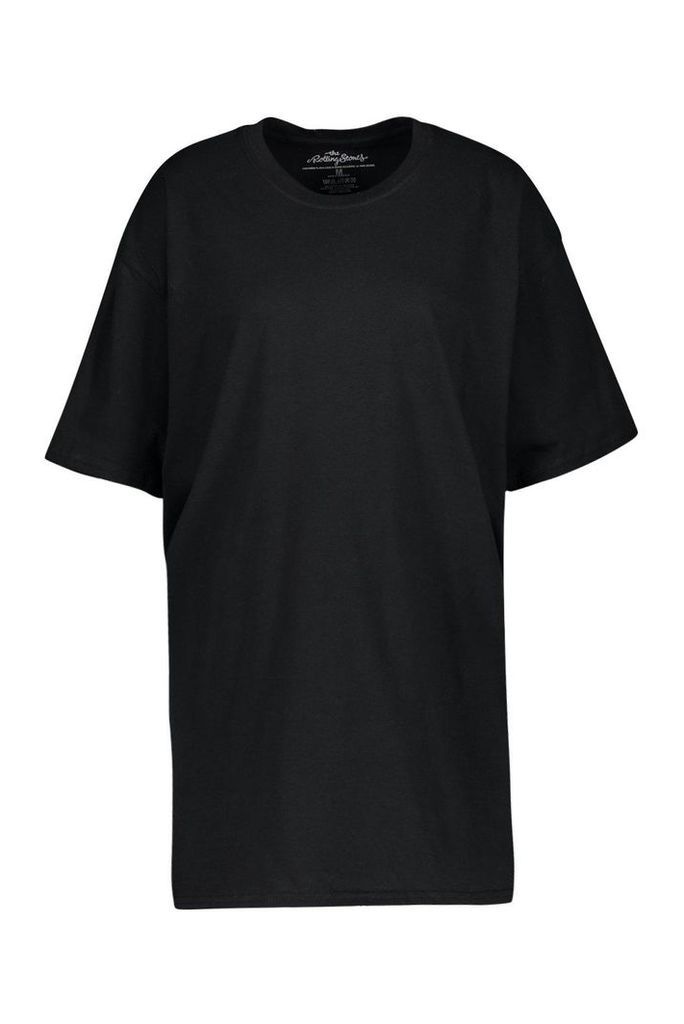 Womens Rolling Stones License T-Shirt Dress - Black - 8, Black
