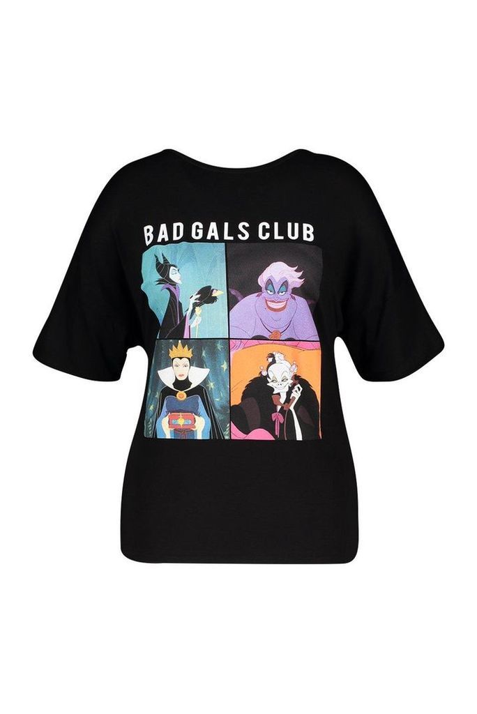 Womens Plus Disney 'Bad Gals Club' T Shirt - Black - 26, Black