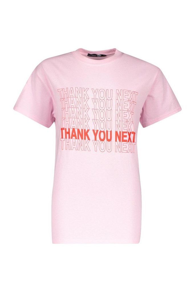 Womens Tall 'Thank You Next' Slogan T-Shirt - pastel pink - M, Pastel Pink