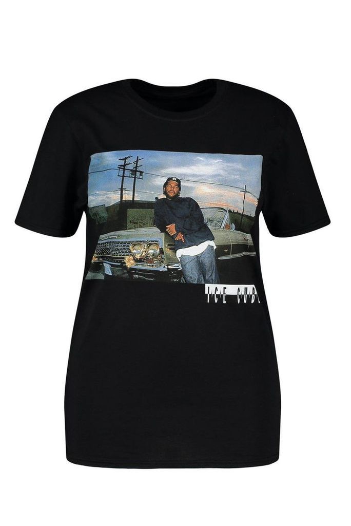 Womens Plus Ice Cube License T-Shirt - black - 18, Black
