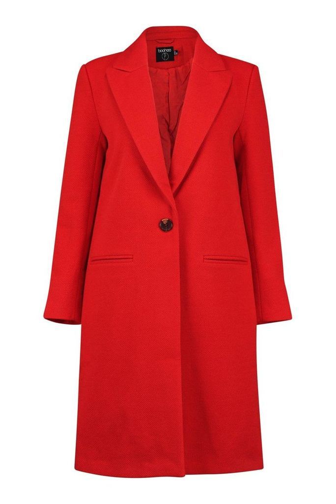 Womens Petite Duster Coat - Red - 10, Red