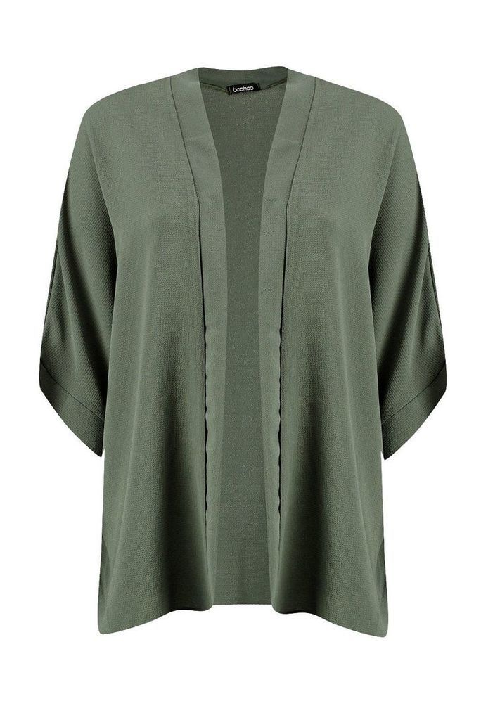 Womens Crepe Kimono - Green - M/L, Green