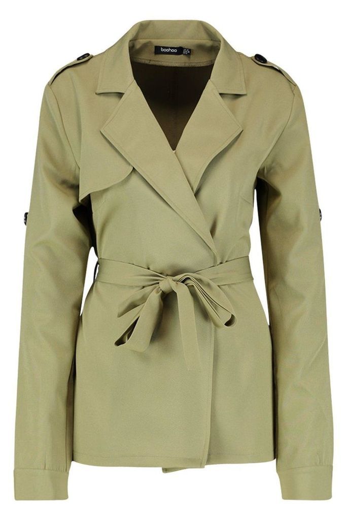 Womens Tall Trench Coat - green - 12, Green