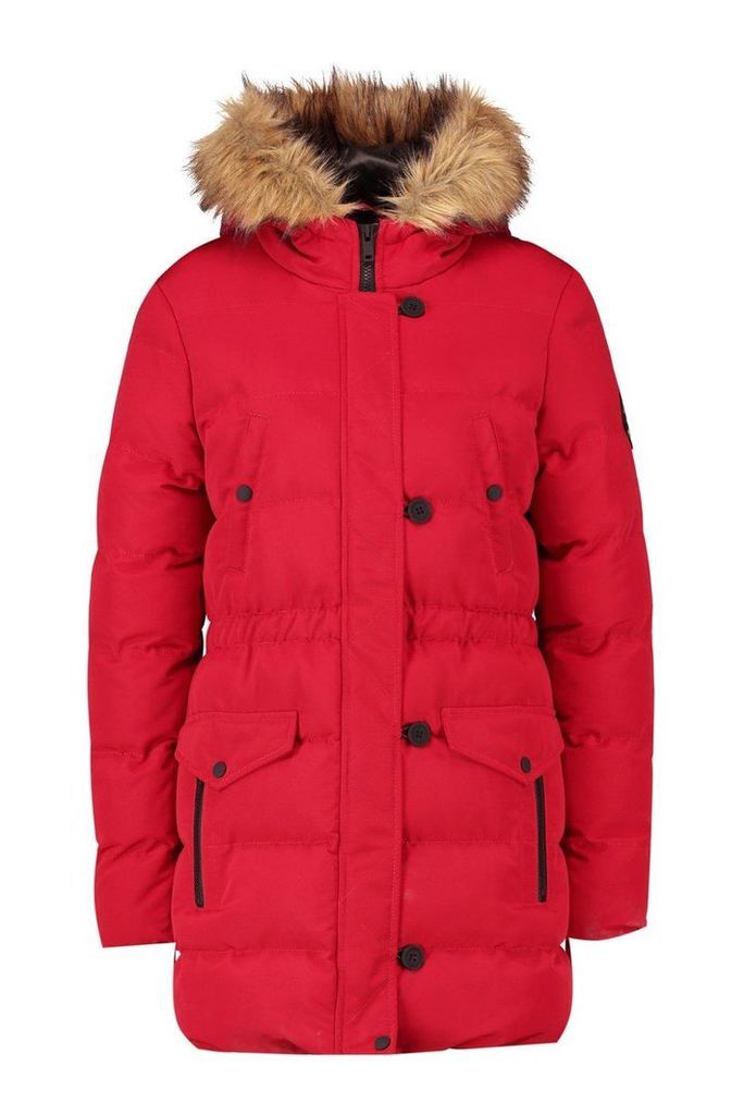 Womens Luxe Mountaineering Parka - red - 16, Red