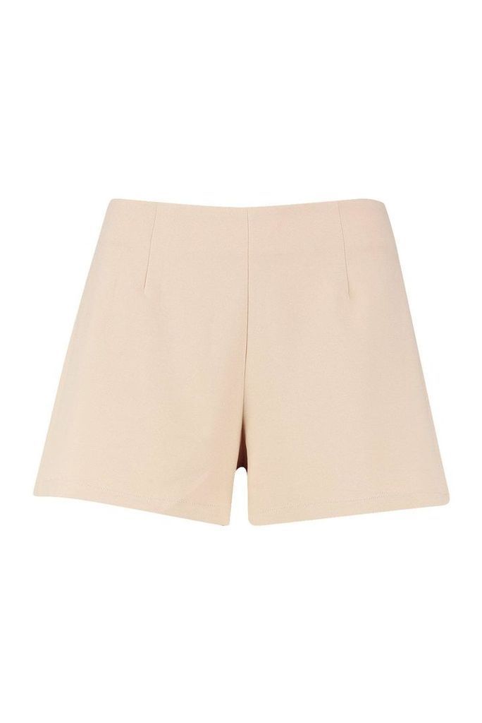 Womens Tailored Shorts - beige - 14, Beige
