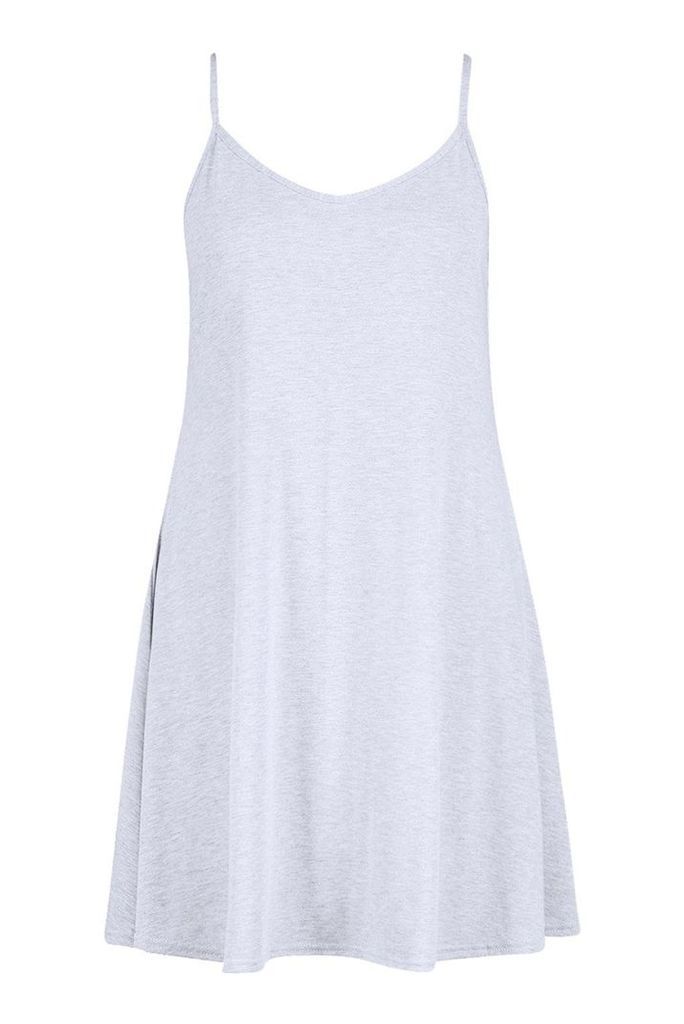 Womens Plus Basic Swing Dress - Grey - 20, Grey